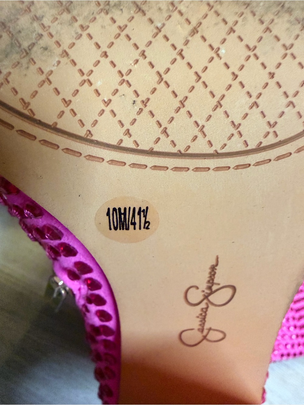 Jessica Simpson Hot Pink Rhinestone Mid-Calf Block Heel Boots - Picture 2 of 4
